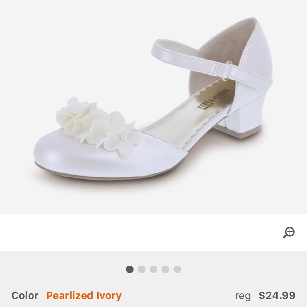 Little Girls Ivory Dress Shoe